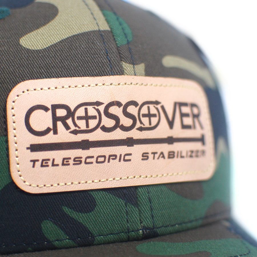 Camo Leather Patch - trucker snapback hat