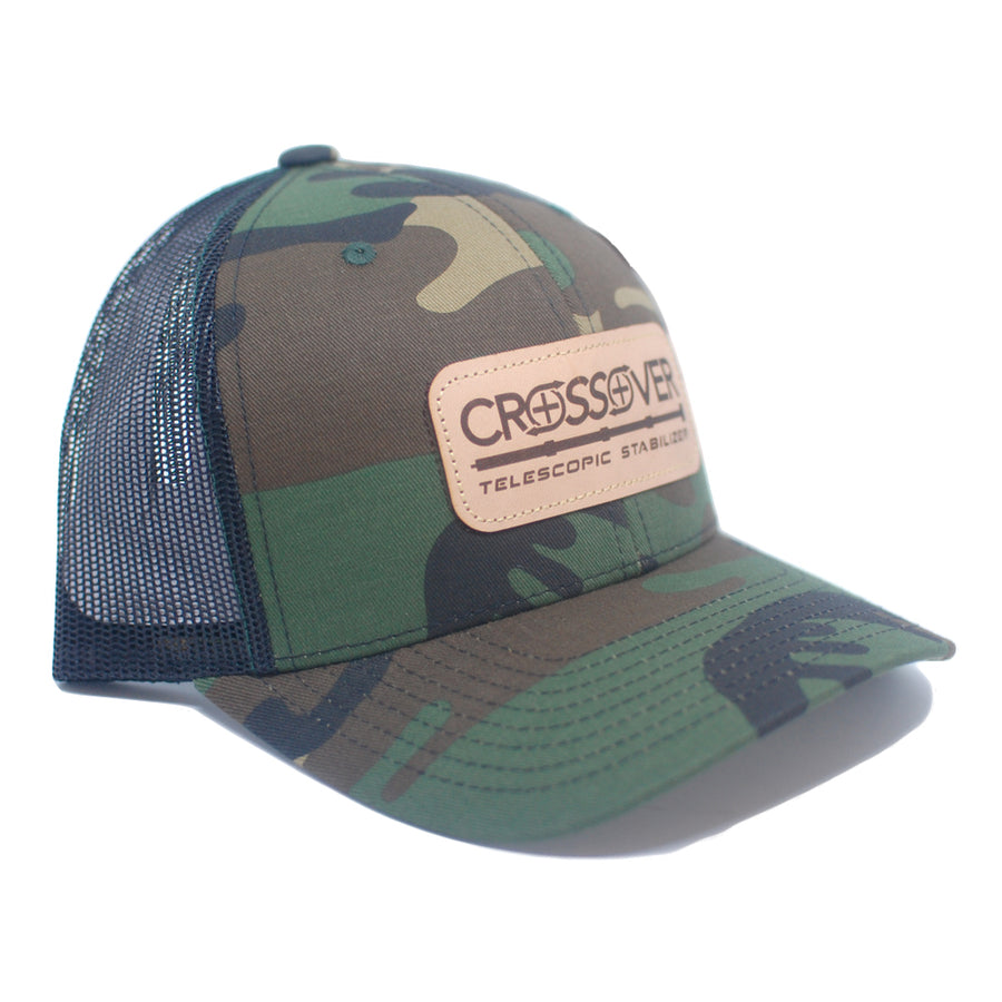 Camo Leather Patch - trucker snapback hat